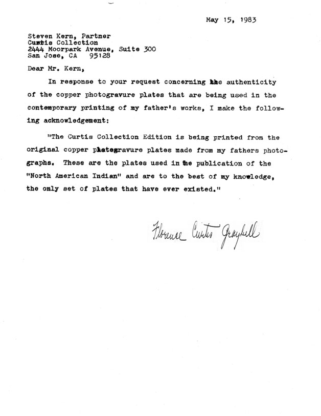 Letter of Authenticity